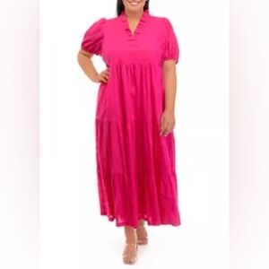 Crown & Ivy Pink Maxi Dress with Flowing Design
